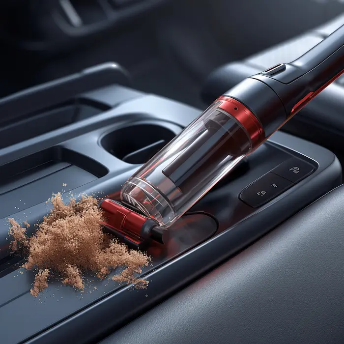 シートに掃除機