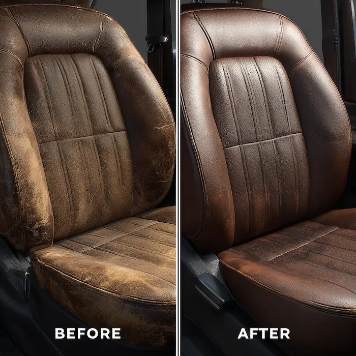 シート清掃before と afterA